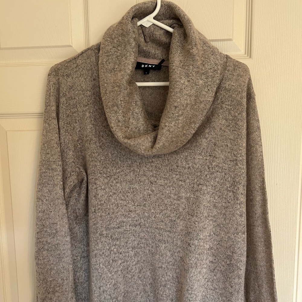DKNY Women's Cowl Neck Sweater in Heather Gray